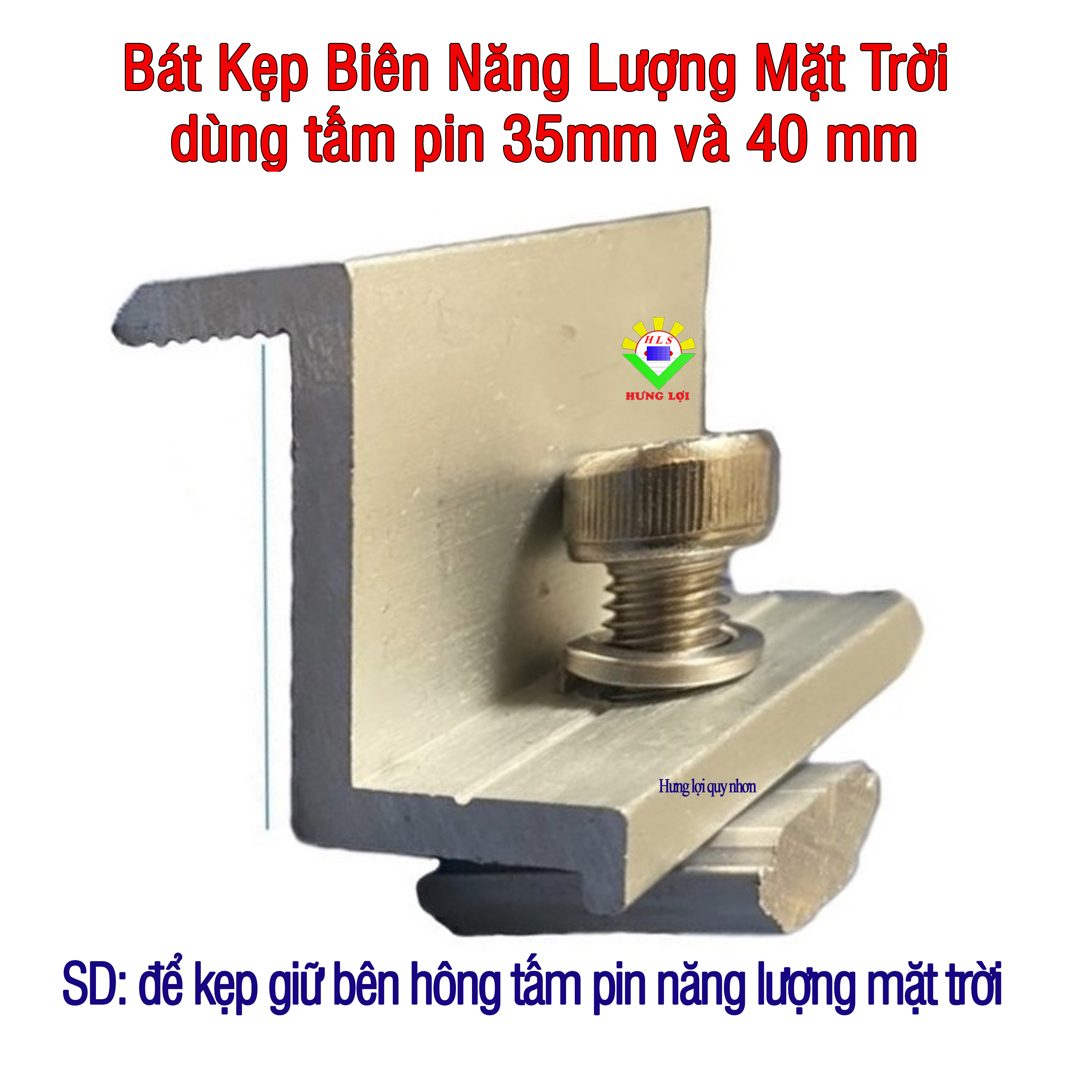 Bát kẹp biên năng lượng mặt trời_30mm 35mm 40 mm_bulong inox 304_kẹp biên solar_kẹp z cho tấm pin solar panel