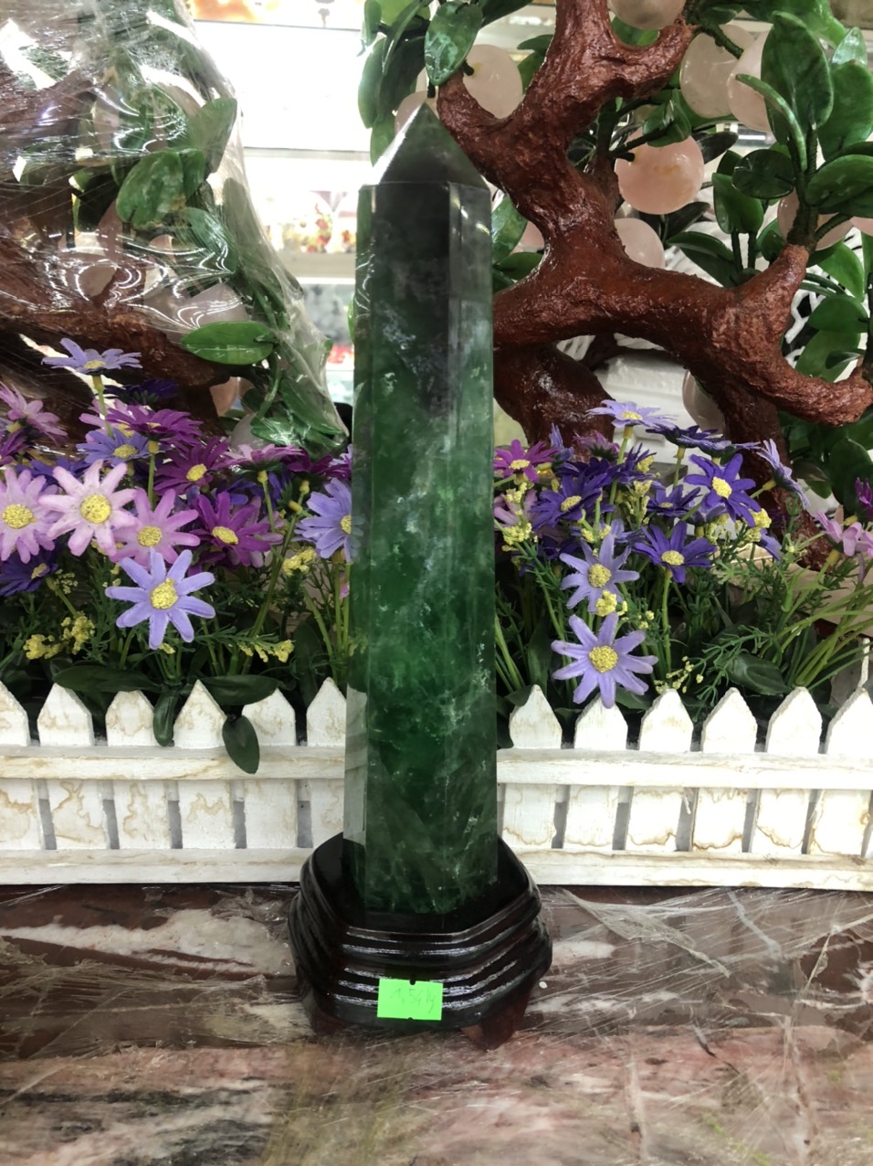 Trụ đá phong thủy trấn thạch đá thạch anh xanh - Nặng 1,42 kg; 1,48 kg; 1,54 kg và 1,92 kg