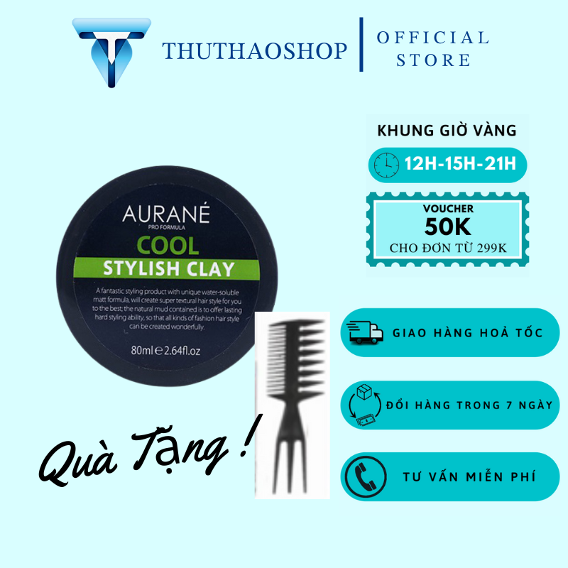Sáp vuốt tóc nam aurané cool stylish clay 80ml - sáp tạo kiểu tóc nam