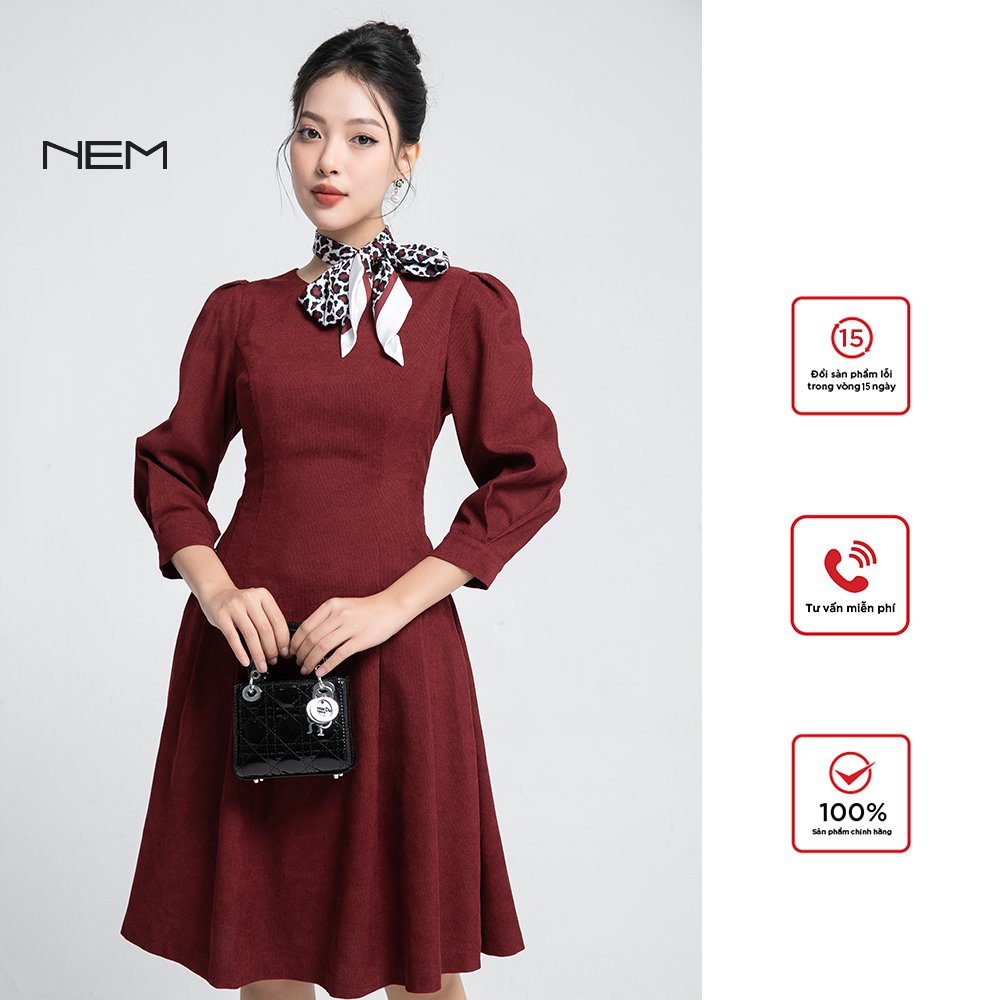 Đầm công sở nem fashion tay dài d41642