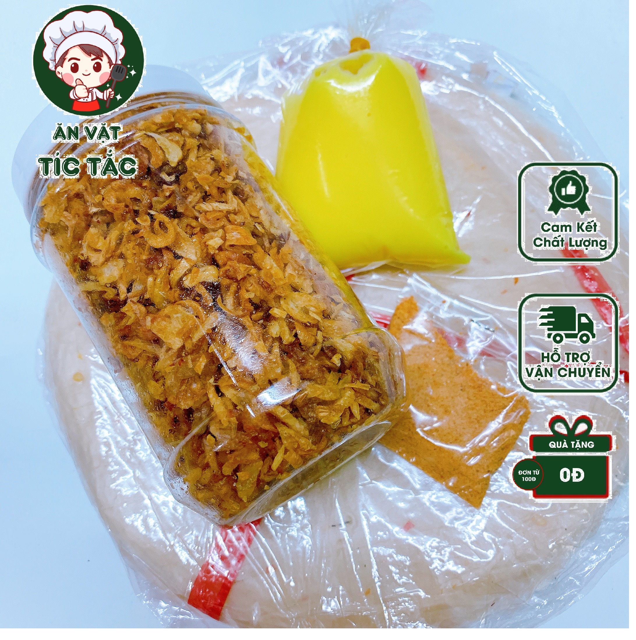 Combo bánh tráng phơi sương mỏng dẻo kèm muối hành phi sốt bơ trứng đặc biệt