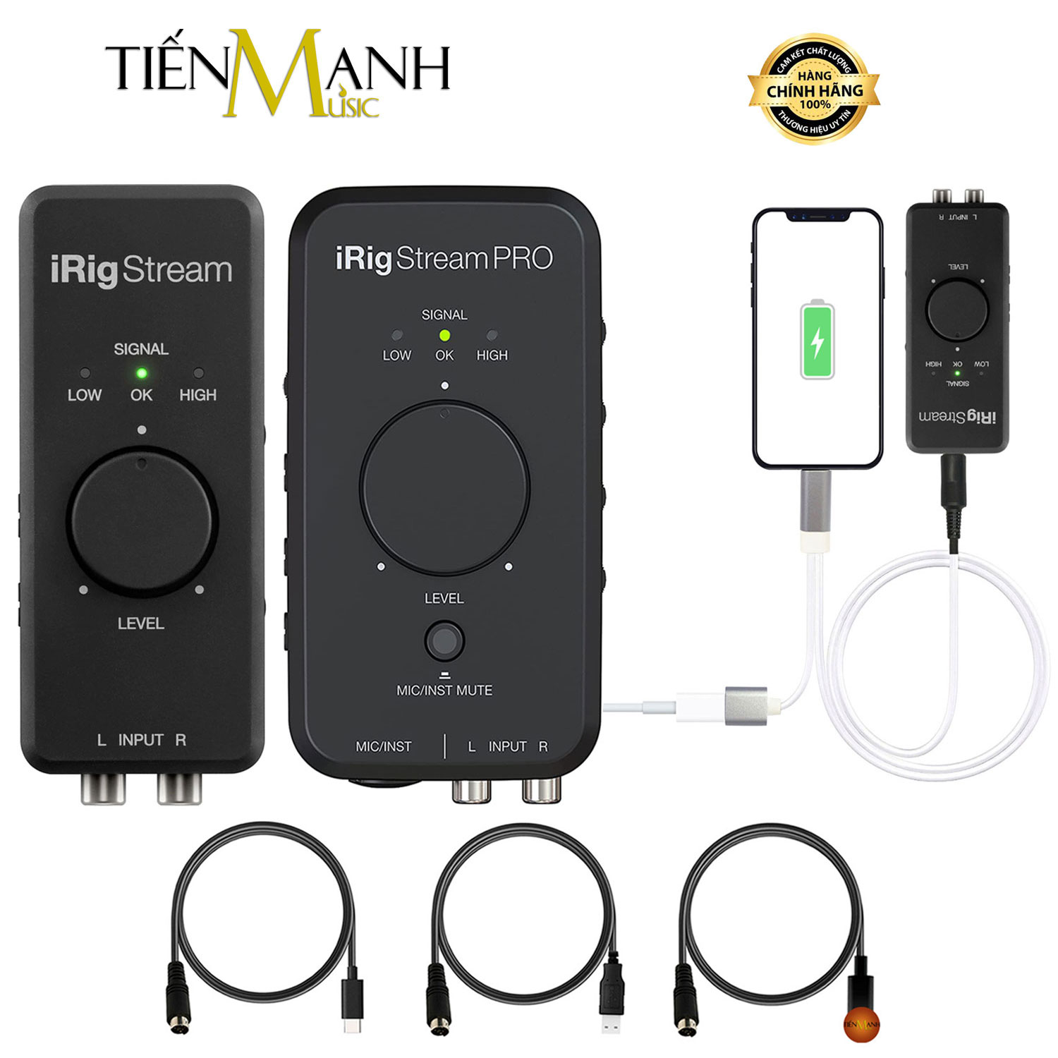 [Chính Hãng Ý] Thiết Bị Thu Âm Và Livestream iRig Stream Stereo, Stream Pro Kèm Cáp Sạc IK Multimedia Điện Thoại - Box Live