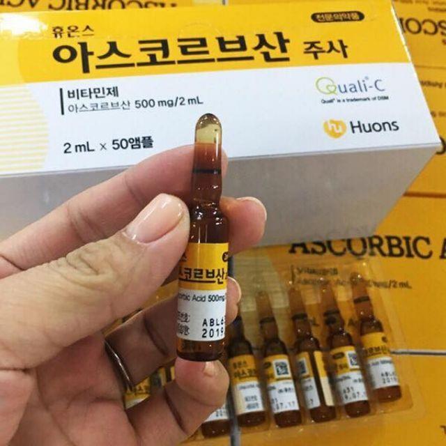 1 vỉ 10 ống Vitamin C Huons - Chính Hãng Hàn Quốc (Dùng điện đi mix tảo hồng sâm)