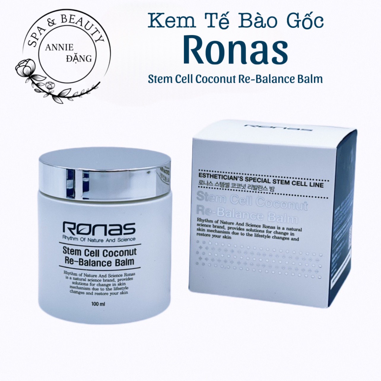 [HCM]Kem Tế Bào Gốc Dừa Ronas Stem Cell Coconut Re-Balance Balm (100ml)