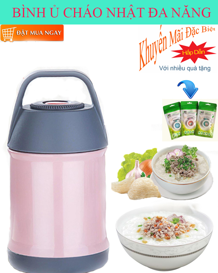 Bình Ủ Cháo , Bình Đựng Cháo Giữ Nhiệt, Ủ Cháo Bằng Bình Giữ Nhiệt -Chức năng giữ nóng, lạnh; Chất cách nhiệt bằng thép không gỉ. GIÁ CỰC TỐT-LỖI 1 ĐỔI 1