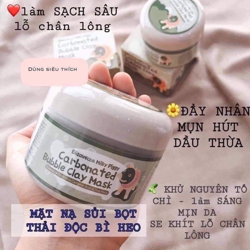 Mặt nạ thải độc, khử chì bì heo carbonated bubble clay mask