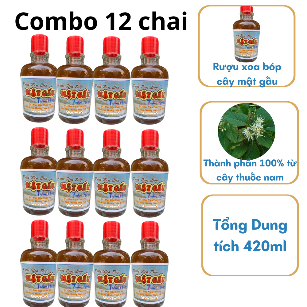 Dầu Xoa Bóp Cây Mật Gấu Thiên An chai 35mlx12chai
