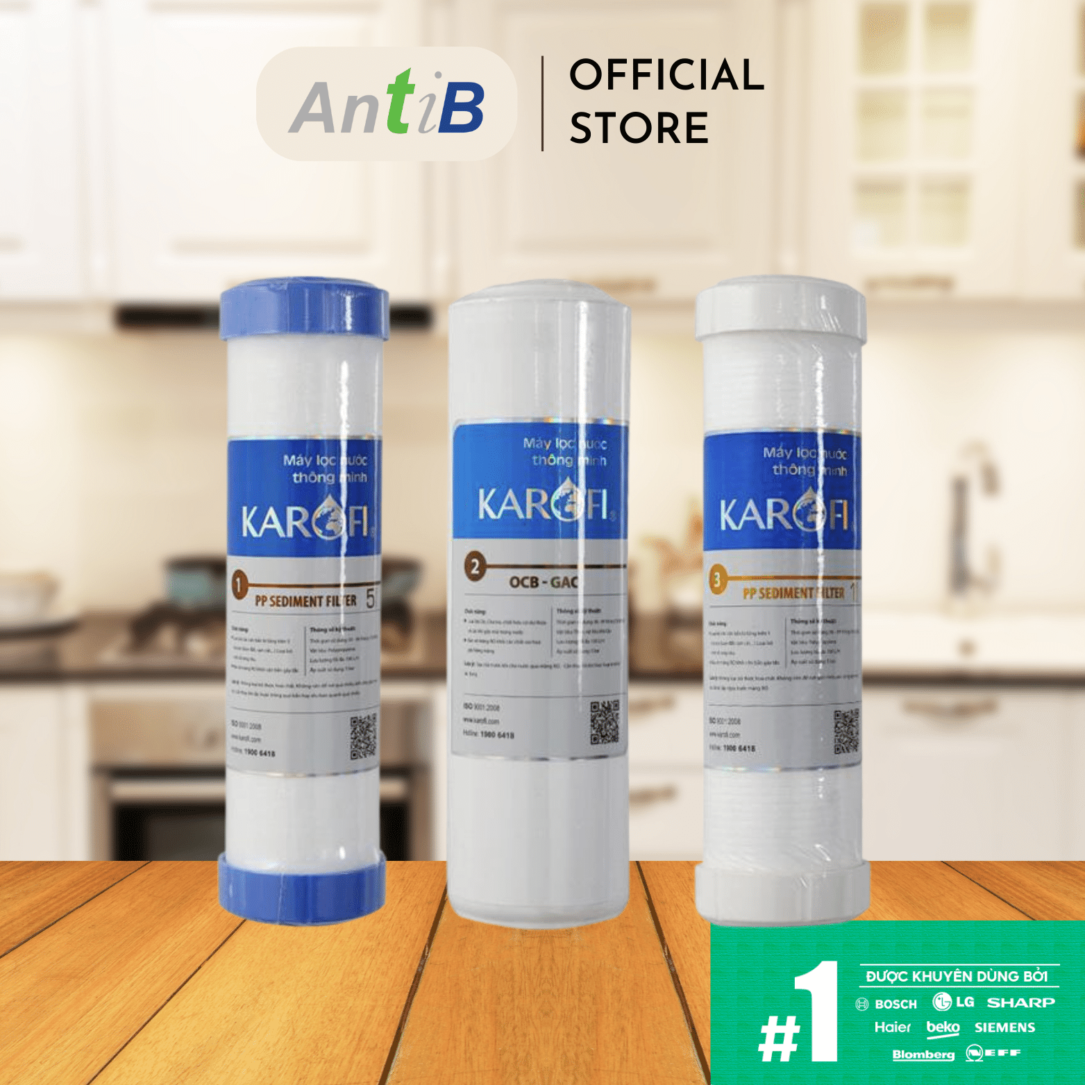 Bộ lõi lọc nước karofi số 1,2,3 - hàng chính hãng
