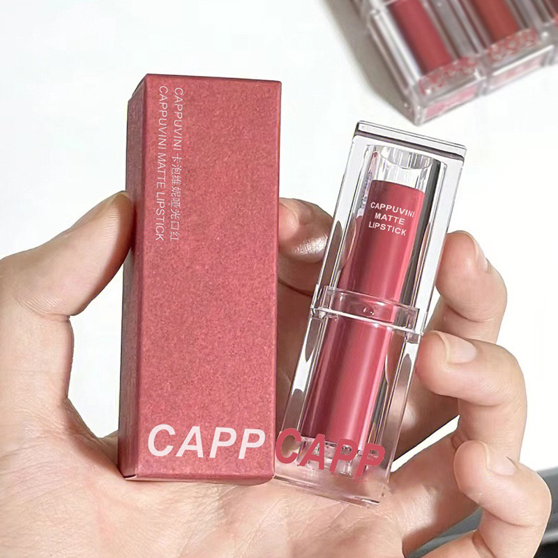 Son lì Cappuvini Matte Lipstick màu đẹp bền màu lâu trôi vỏ đỏ