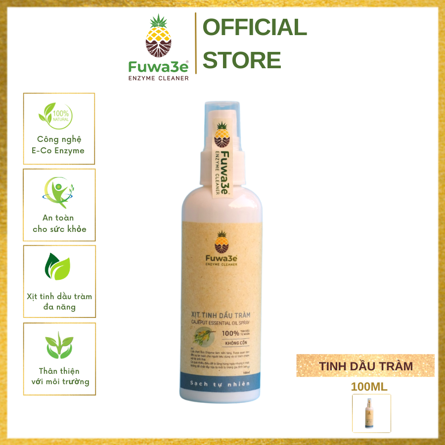 Xịt tinh dầu tràm diệt khuẩn Fuwa3E - Chai xịt 100ml G-House shop