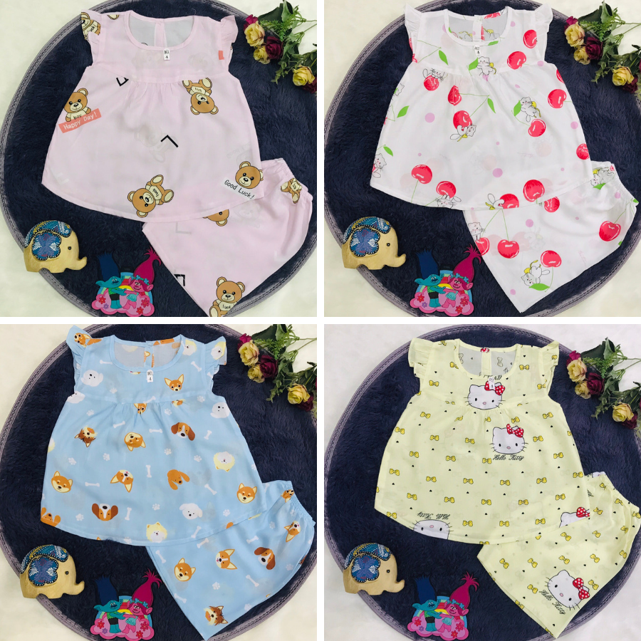 [HCM]Bộ quần áo Cánh Tiên vải Tole lanh (loại 1) mềm mịn thoáng mát cho bé gái và bé trai size 1 - 9 từ 5 - 28kg BỘ TONE SIÊU MÁT MẺ (Nhiều màu)