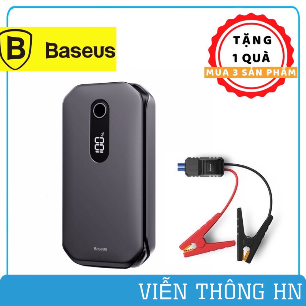 Kích nổ oto kiêm sạc dự phòng Baseus pin 12000mAh Car Jump Starter công suất 1000A - Kích điện ô tô cứu hộ khẩn cấp tích hợp màn hình led