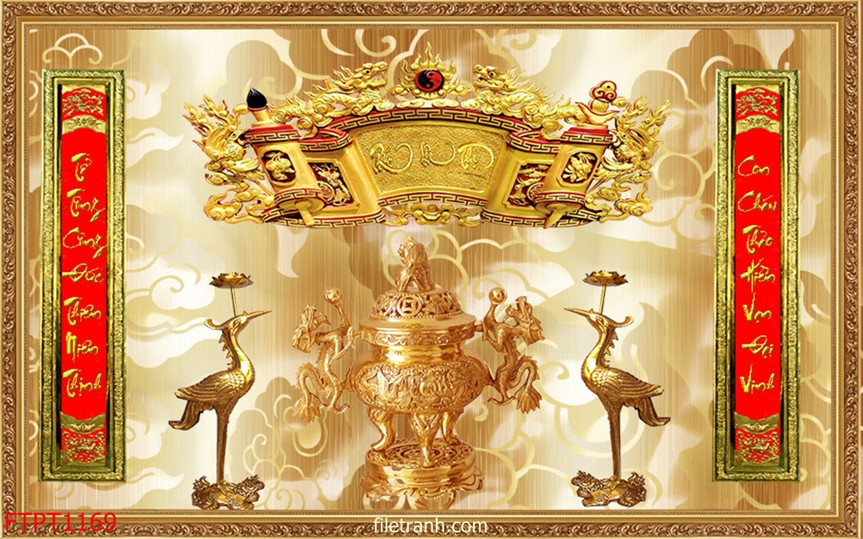 Tranh dán tường trang trí bàn thờ phòng thờ CHTT1169 loại cao cấp nhiều kích thước