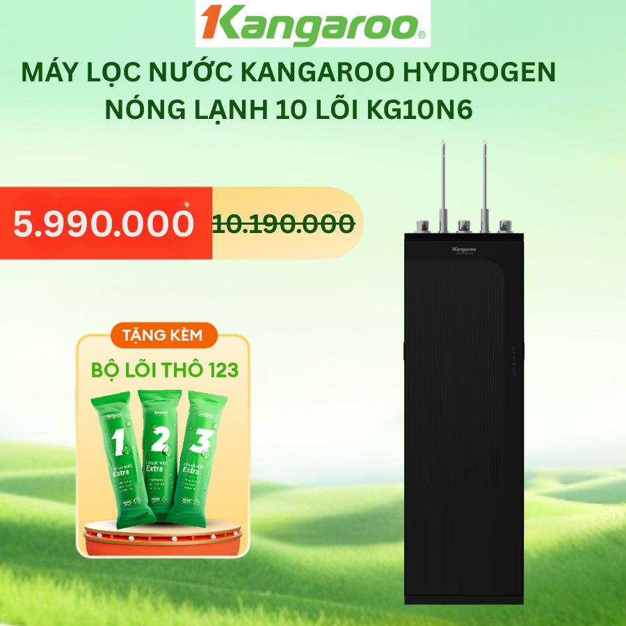 [MIỄN PHÍ LẮP ĐẶT] Máy Lọc Nước Kangaroo Hydrogen Infinity Nóng Lạnh 10 Lõi KG10N6