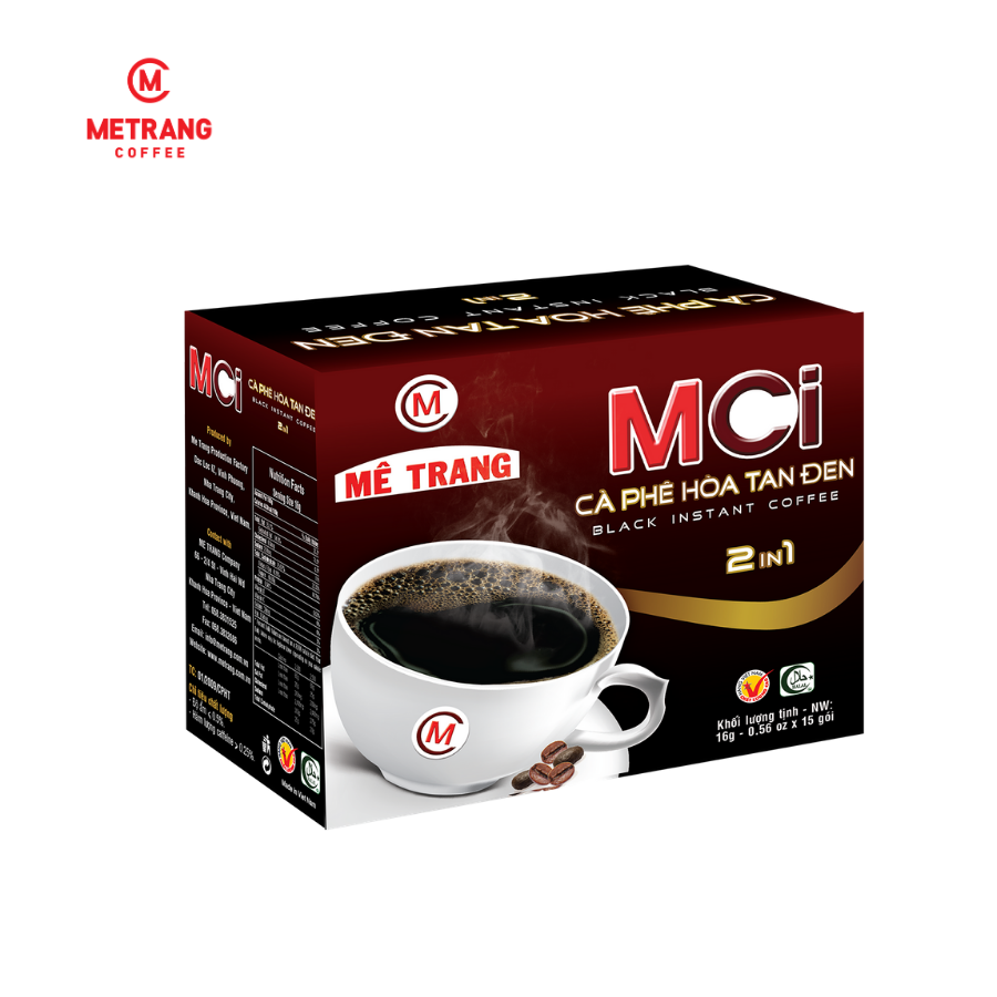 Cà Phê Hòa Tan Đen 2in1 (MCi) - Mê Trang - Hộp 15 gói