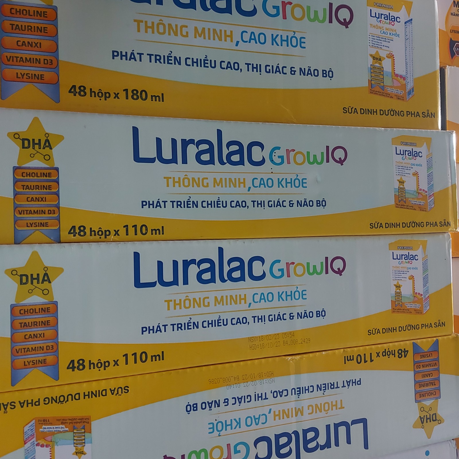 Sữa pha sẵn Luralac Grow IQ - 110ml-180ml phù hợp cho trẻ từ 1 tuổi trở lên