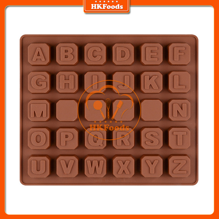 KHUÔN SILICON LÀM THẠCH RAU CÂU SOCOLA 26 CHỮ CÁI MẪU NỔI