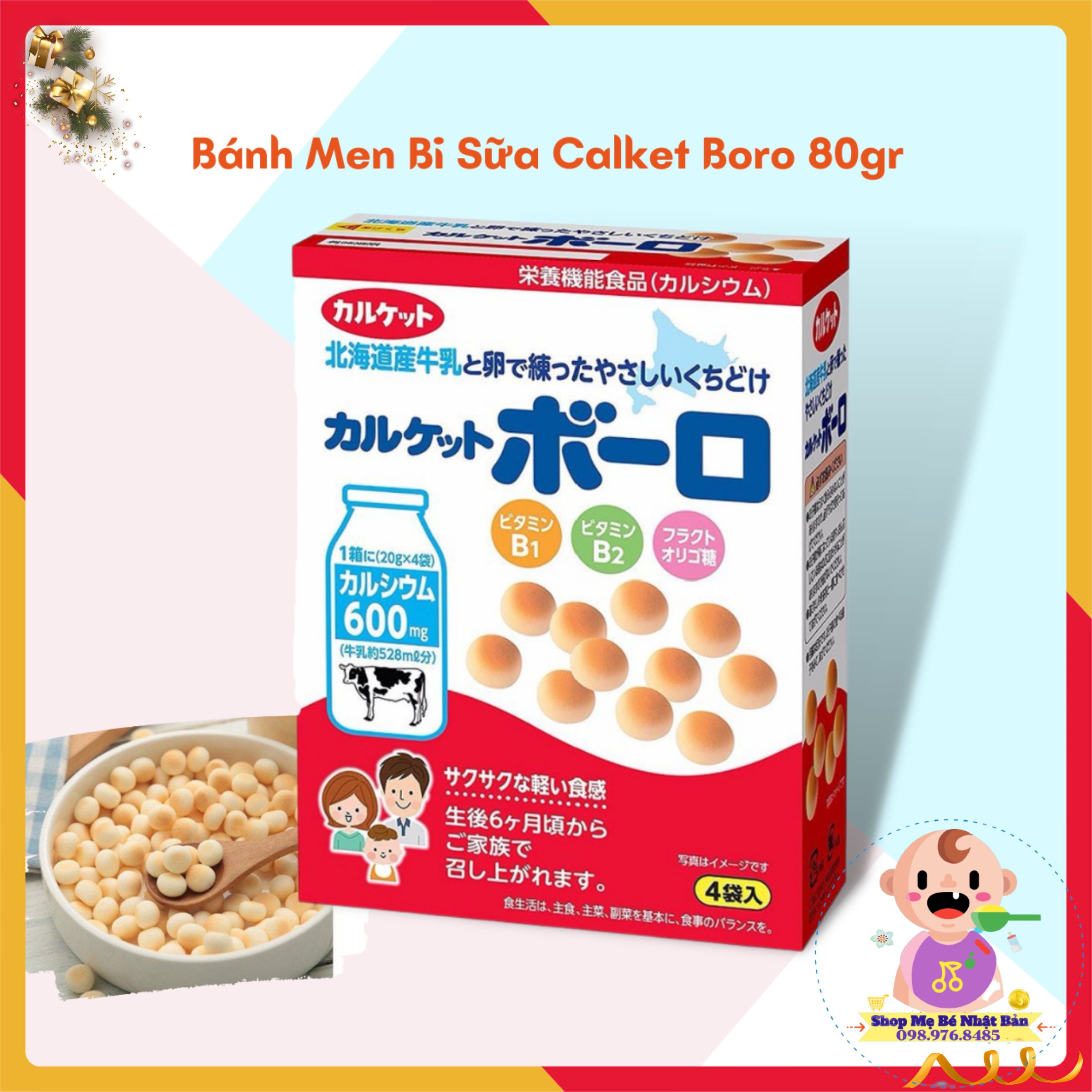 Bánh Men Bi Sữa Calket Boro Nhật Bản - Bánh Bi Bò Calket Boro