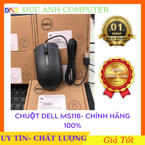 Chuột máy tính có dây dell kit ms116 fpt/ phúc thịnh phân phối- bảo hành 12 tháng
