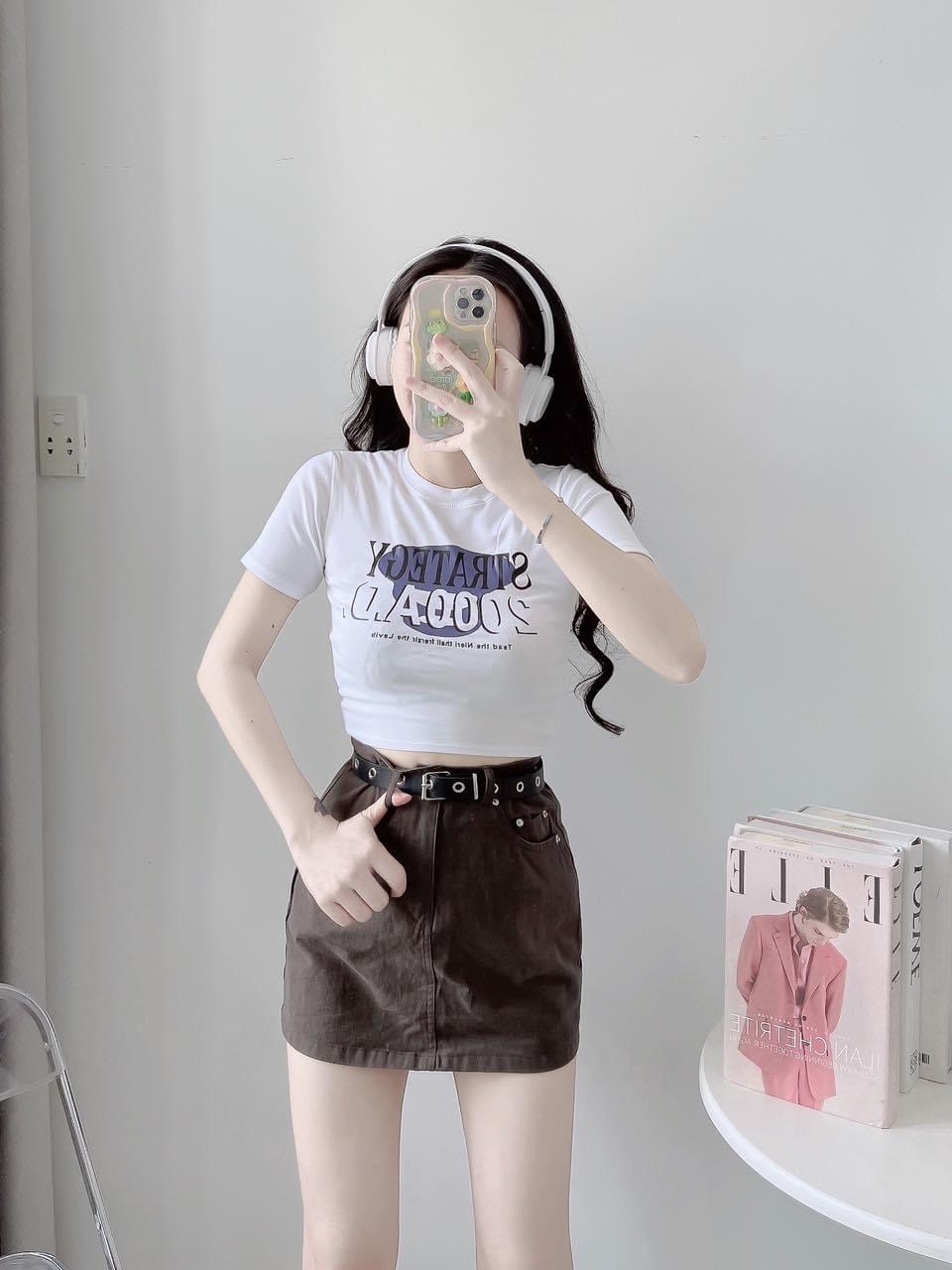 Áo Thun Nữ, Áo Kiểu Nữ , Áo Crotop, In Hình Q.A , Vải Gân Co Giãn Tốt, Ôm Body Mẫu mới mềm mịn mát, phối đồ siêu xinh, đi cafe, đi chơi đều xinh