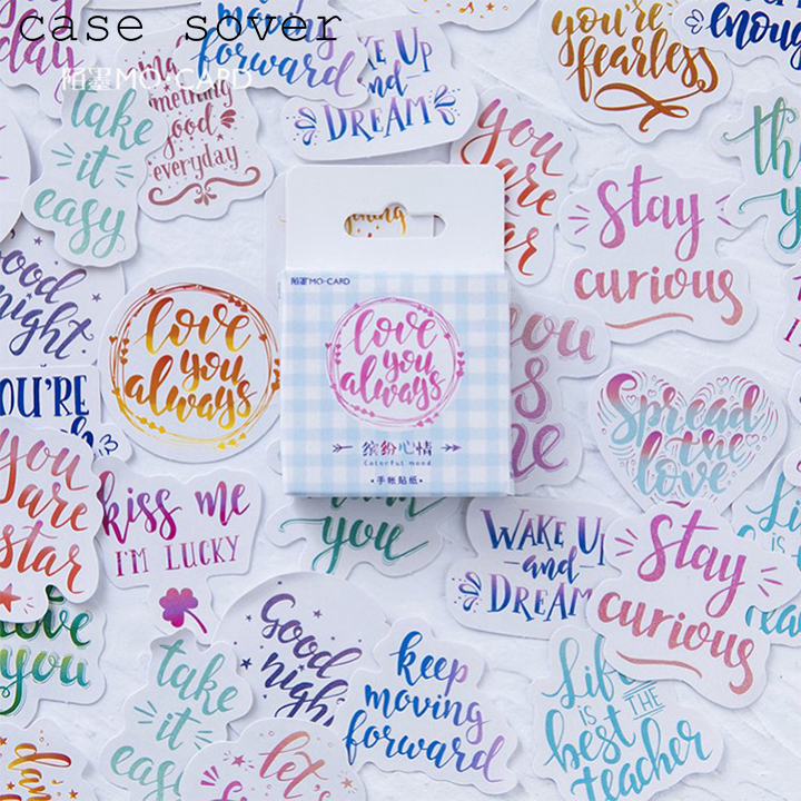 Hộp 46 sticker chủ đề chữ trang trí planner - case sover