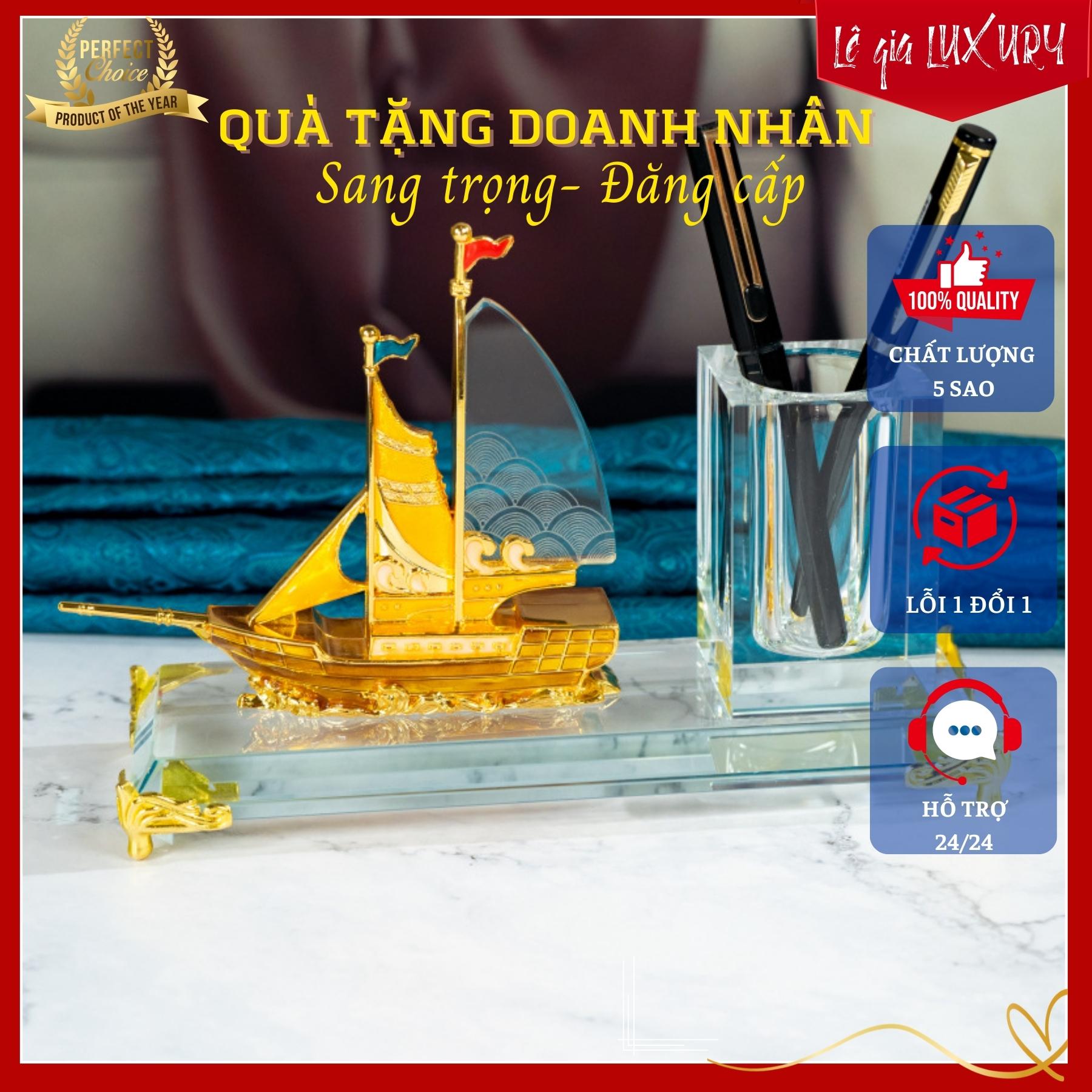 Hộp đựng bút PHA LÊ Thuyền buồm pha lê cao cấp, Hộp đựng bút Doanh Nhân, Quà Tặng Doanh Nhân, Hộp đựng bút Tân cổ điển