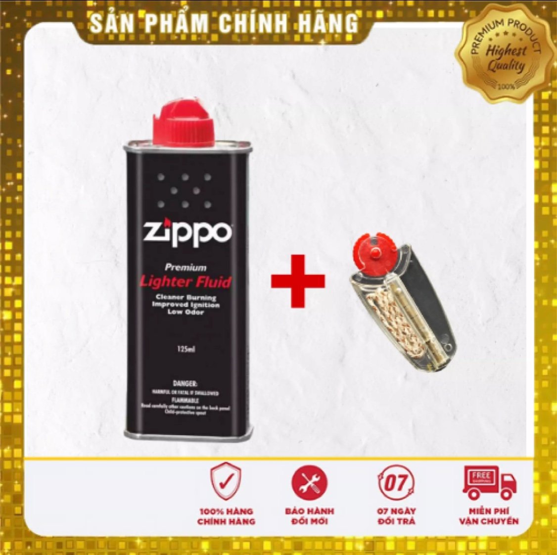 Chai Xăng thơm 125ml chuyên Dùng Cho zippo, Bật Lửa Và Hột Quẹt Xài Xăng
