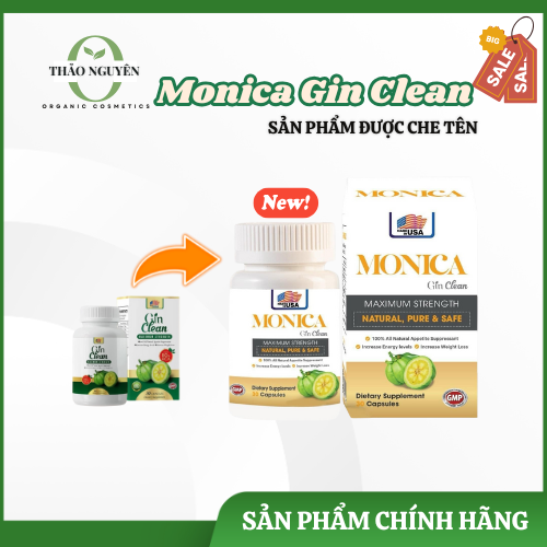 Viên Uống Giảm Cân Gin Clean Monica Đốt Mỡ Siết Eo Cấp Tốc Made In USA Hộp 30 viên 