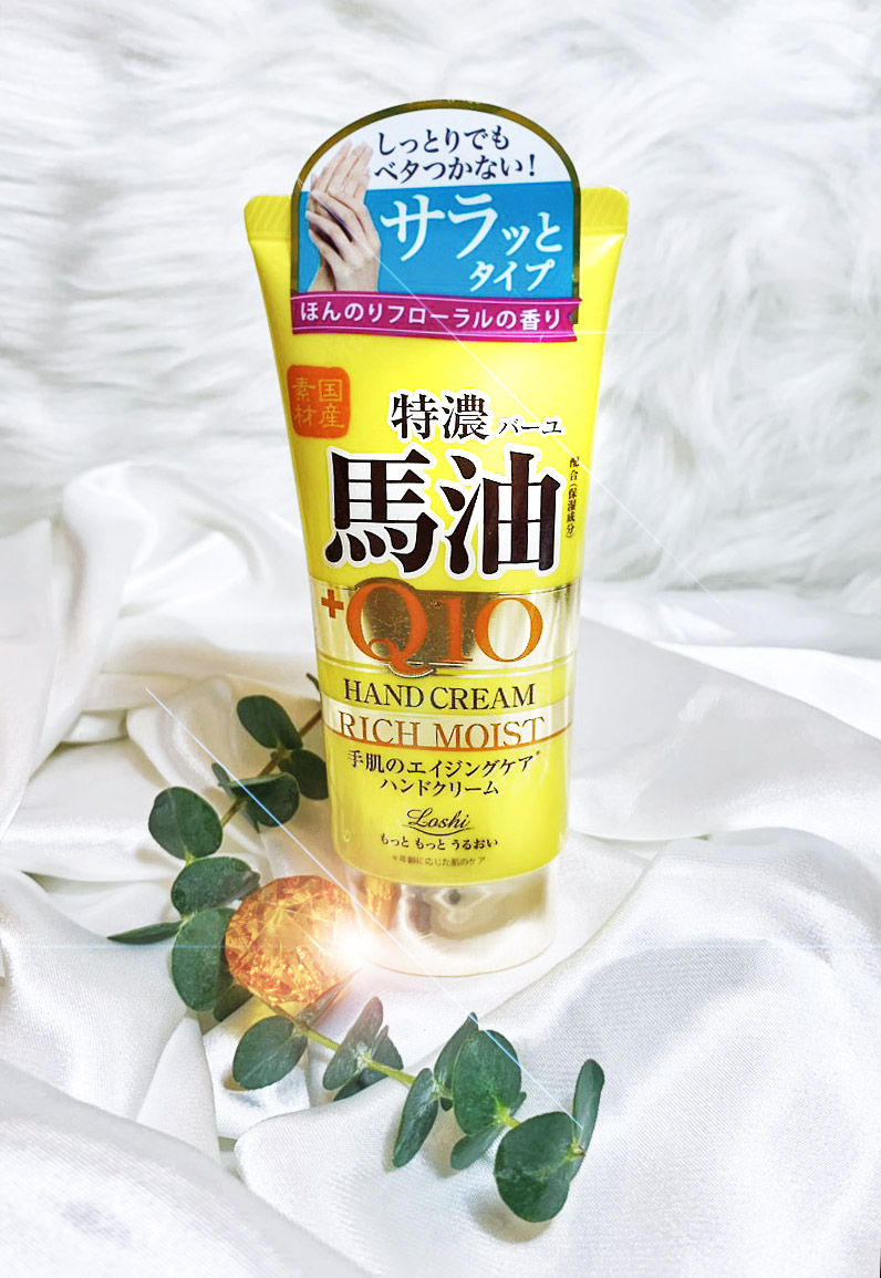 [HCM]Kem dưỡng da tay mỡ ngựa chống lão hóa Q10  Loshi moist aid horse oil & Q10 rich hand cream 80g