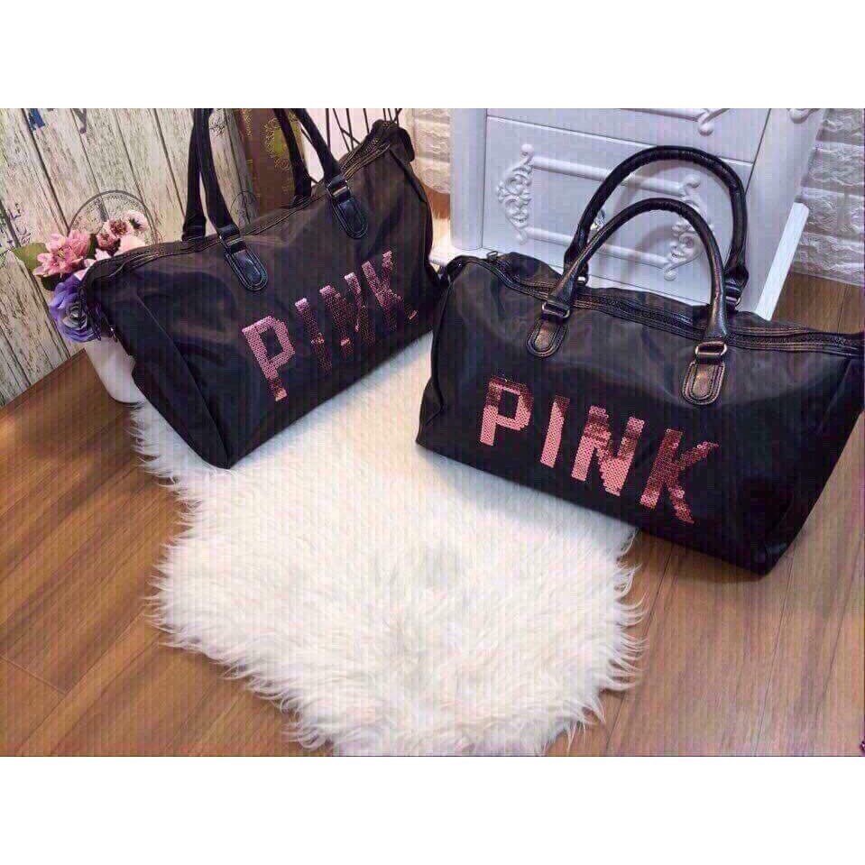 Túi pink du lịch sách tay