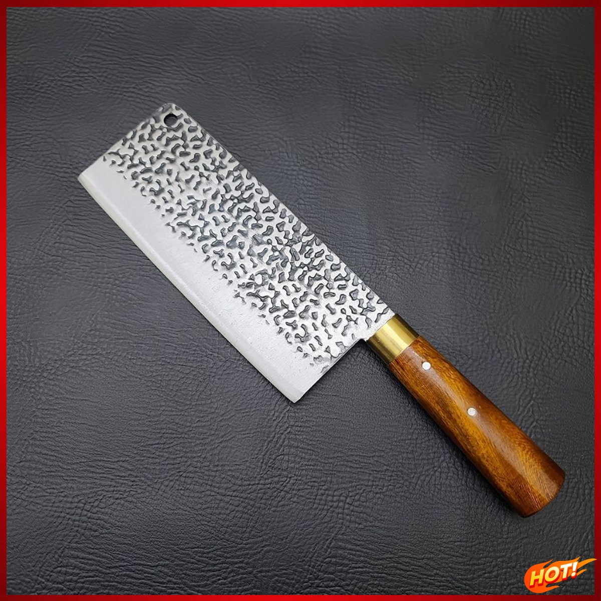 Dao chặt gà chặt xương thép nhíp dập vân