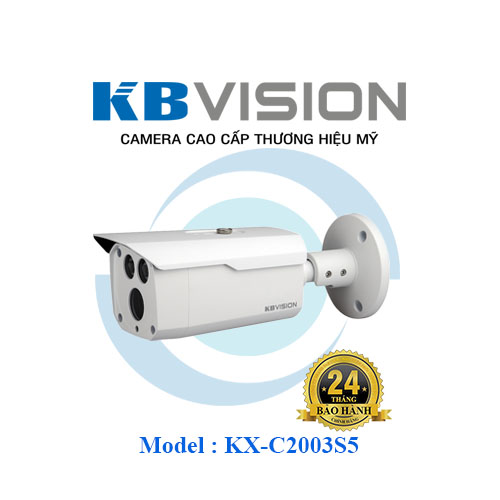 Camera HD-CVI KBVISION KX-C2003S5 (2MP) - Hồng Ngoại 80m Lắp Ngoài Trời