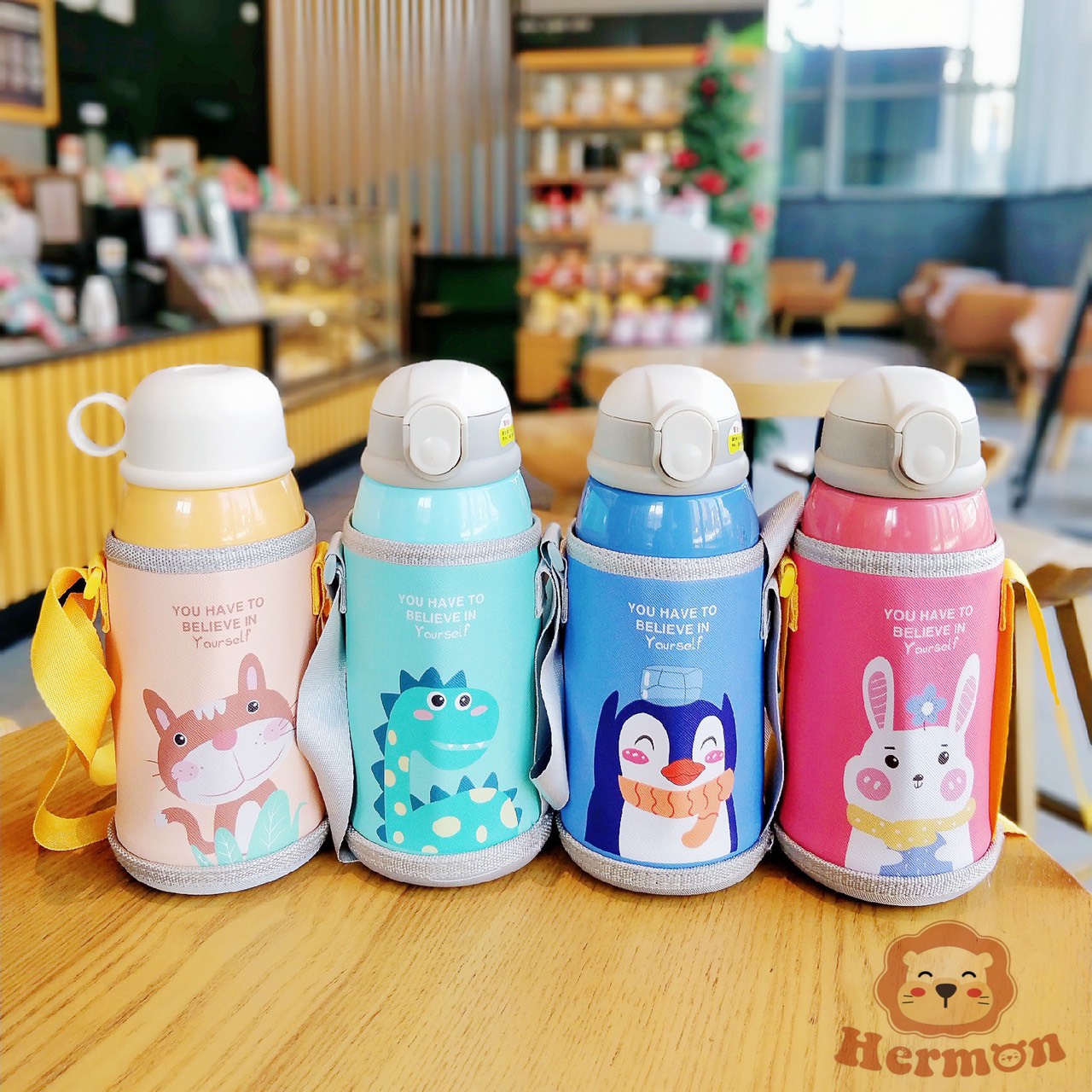 Bình đựng nước uống giữ nhiệt thông minh 600ml - Giữ nhiệt đến 12 giờ, có ca và ống hút (Tặng kèm túi vải)