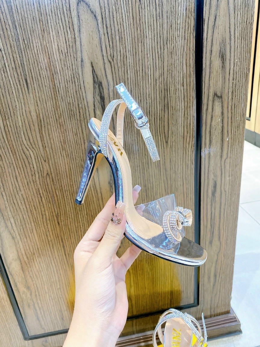 [HCM]giày dép nữ sandanl cao gót nơ đính đá siêu đẹp cho chị em 2021