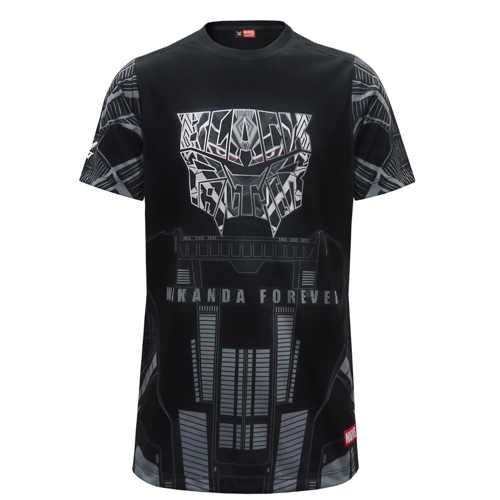 Áo thun nam ngắn tay hoạ tiết Marvel Black Panther chính hãng thương hiệu FBT sports Thái Lan mã sản phẩm 12T-207