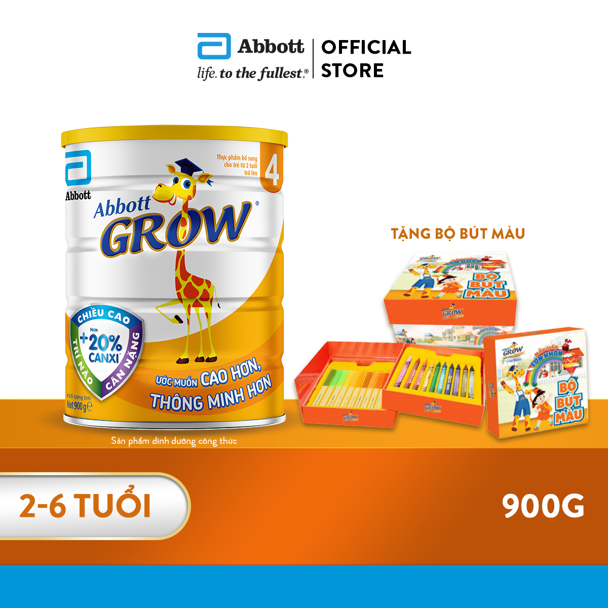 Sữa bột abbott grow 4 900g 900g tặng color set
