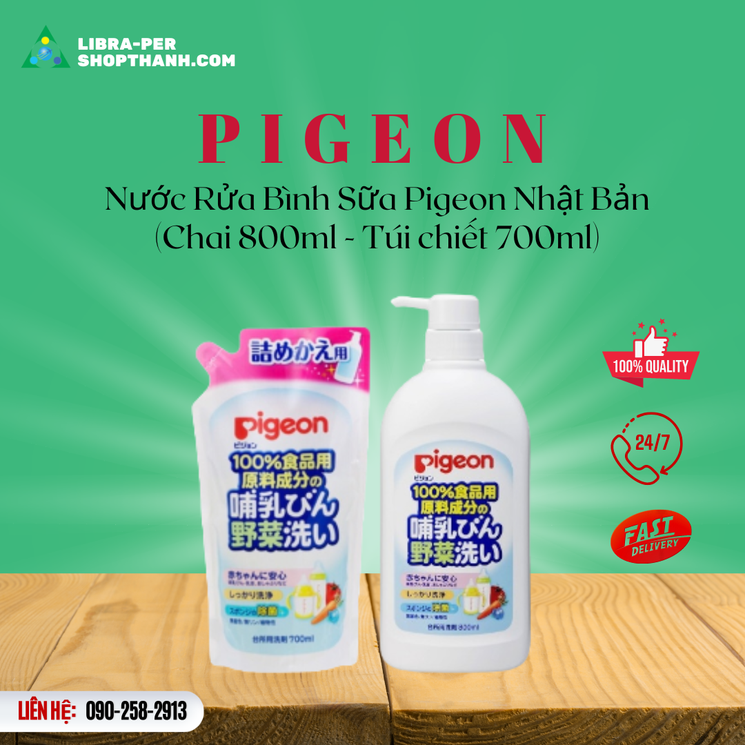 Nước rửa bình sữa pigeon nhật bản dung tích chai 800ml/túi chiết 700ml