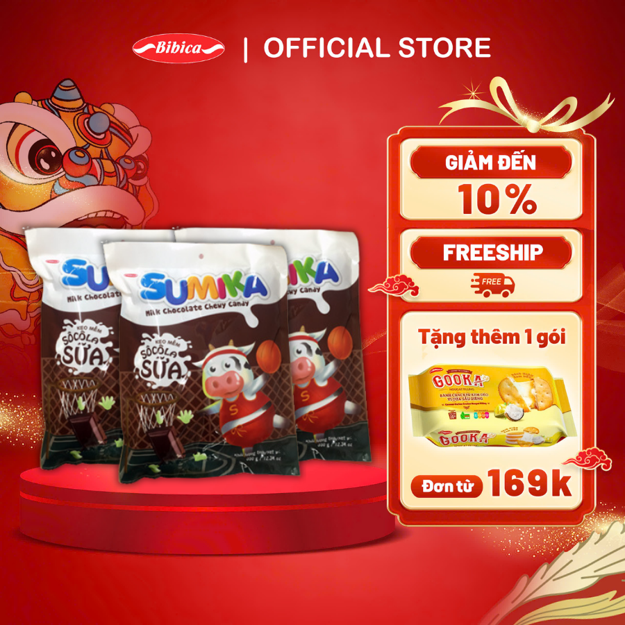 Combo 3 Kẹo Mềm Sumika Socola Sữa Bibica 70g