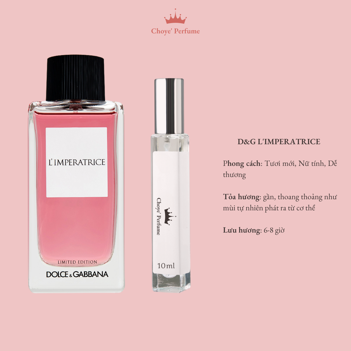 Mẫu nước hoa nữ D&G L'imperatrice 10ml tươi mới, nữ tính, dễ thương