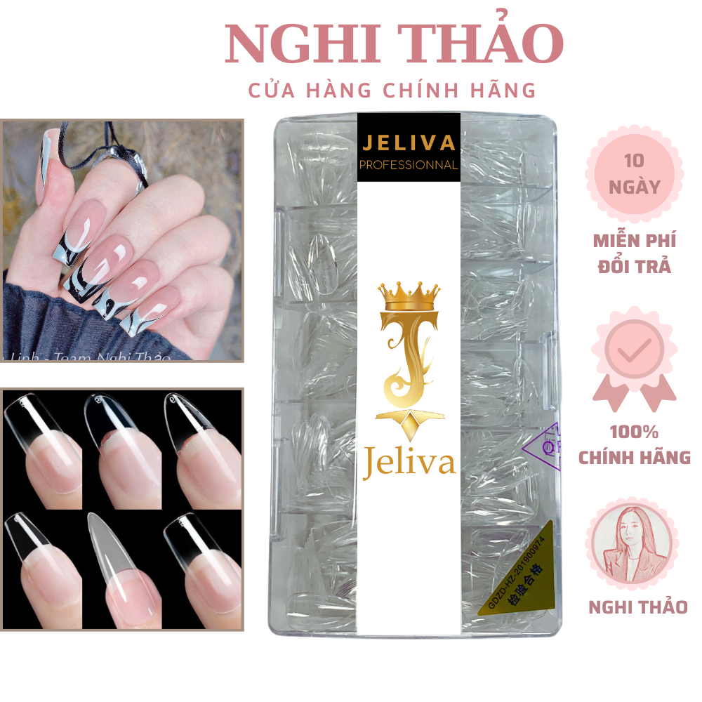 Móng úp tay jeliva hộp 500 móng
