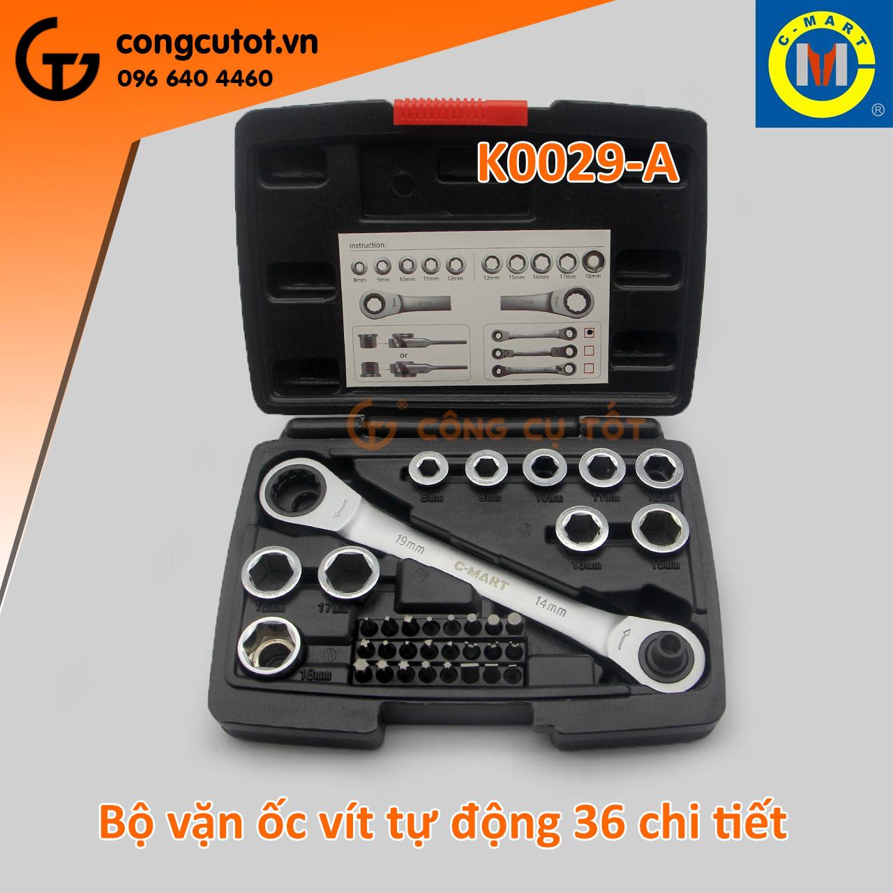 Bộ cờ lê tự động 36 chi tiết c-mart k0029-a