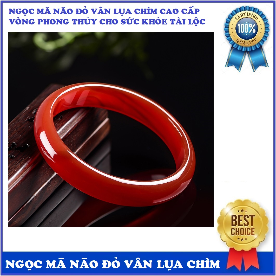 [HCM]Vòng tay Ngọc mã não vân lụa màu đỏ tự nhiên nguyên khối phom mỏng 4mm vòng phong thủy mang lại mắn mắn sức khỏe model 2020