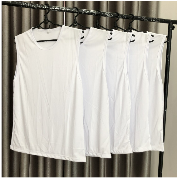 Áo thun sát nách 3 lỗ màu trắng form xuông dùng chung nam nữ