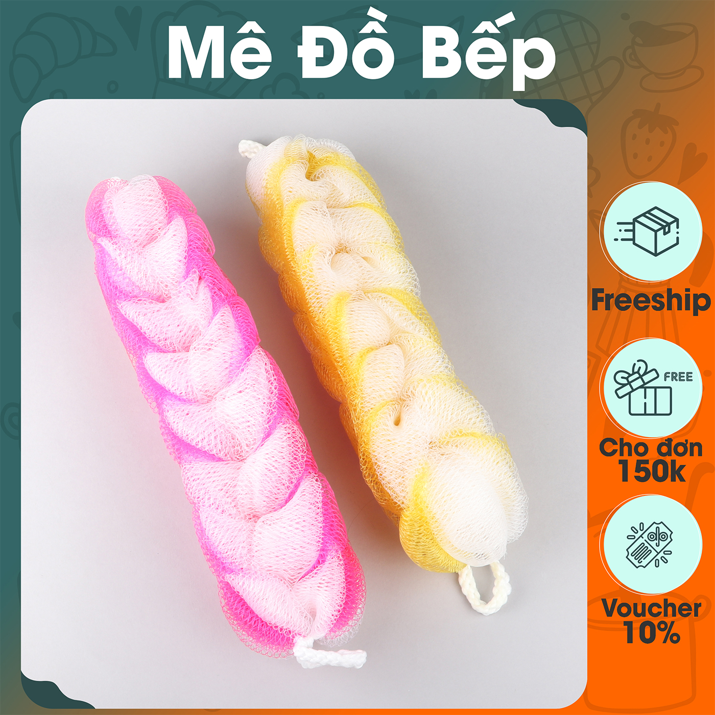 Bông tắm cọ dài Bam House tạo bọt tốt cao cấp BT01 – BamBam Store