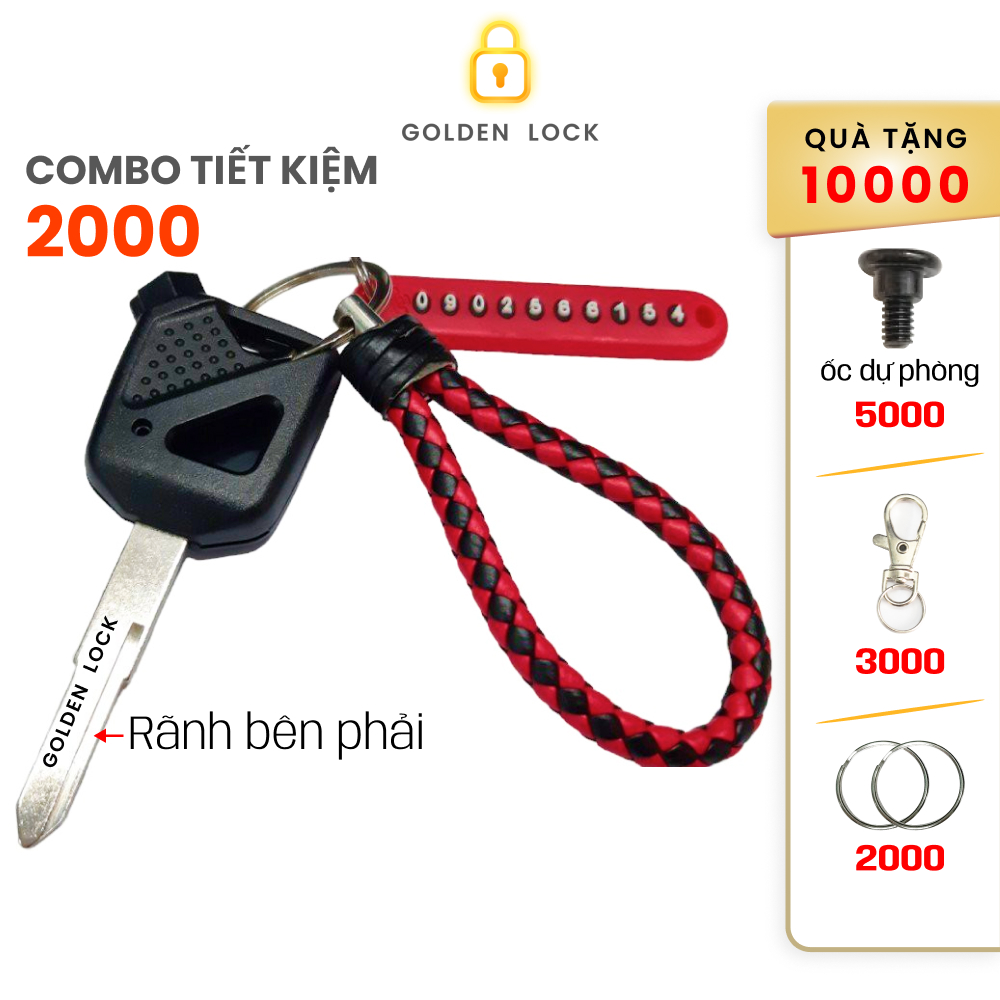 Vỏ remote phôi chìa khóa xe AirBlade SH việt + móc khóa