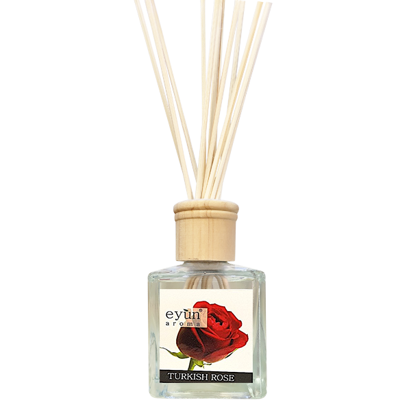 Bộ tinh dầu nước hoa thơm phòng Eyun hương hoa Hồng 150ml gồm 1 chai tinh dầu 150ml + 12 que mây khuếch tán tinh dầu