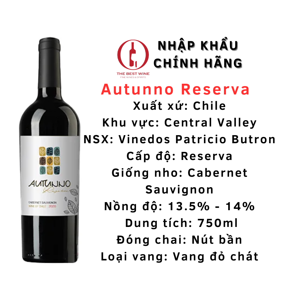 Vang Chile Autunno Reserva - Red Wine - Vin Rouge