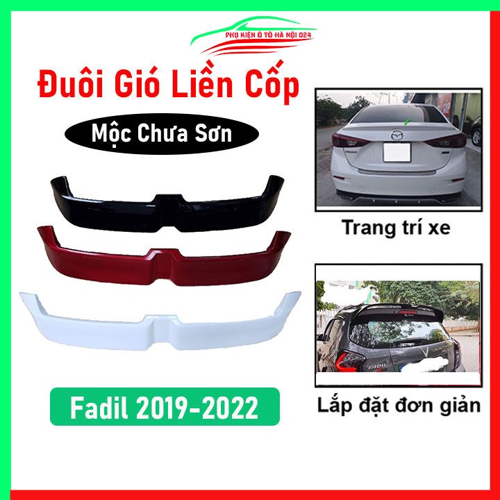 Đuôi gió sau xe ô tô liền cốp Fadil 2019-2022 Hàng Mộc Chưa Sơn, cánh lướt gió cốp sau trang trí xe hơi cực chất