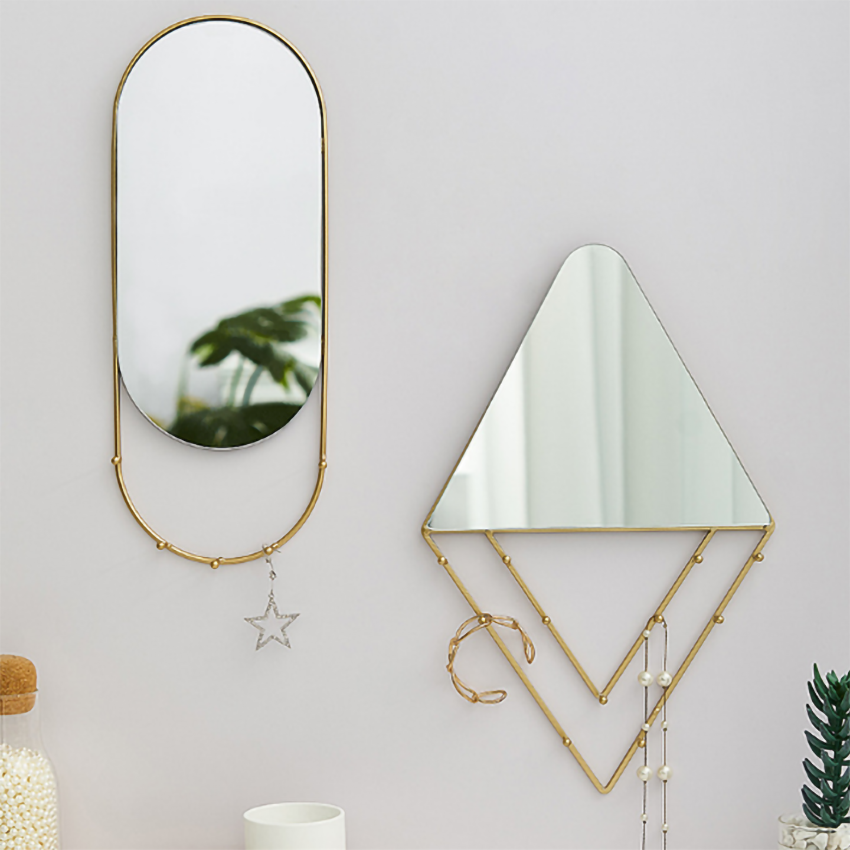 Gương trang điểm treo tường có móc treo đồ, treo quần áo, treo phụ kiện trang sức - Gương treo tường nhà tắm đẹp, độc lạ