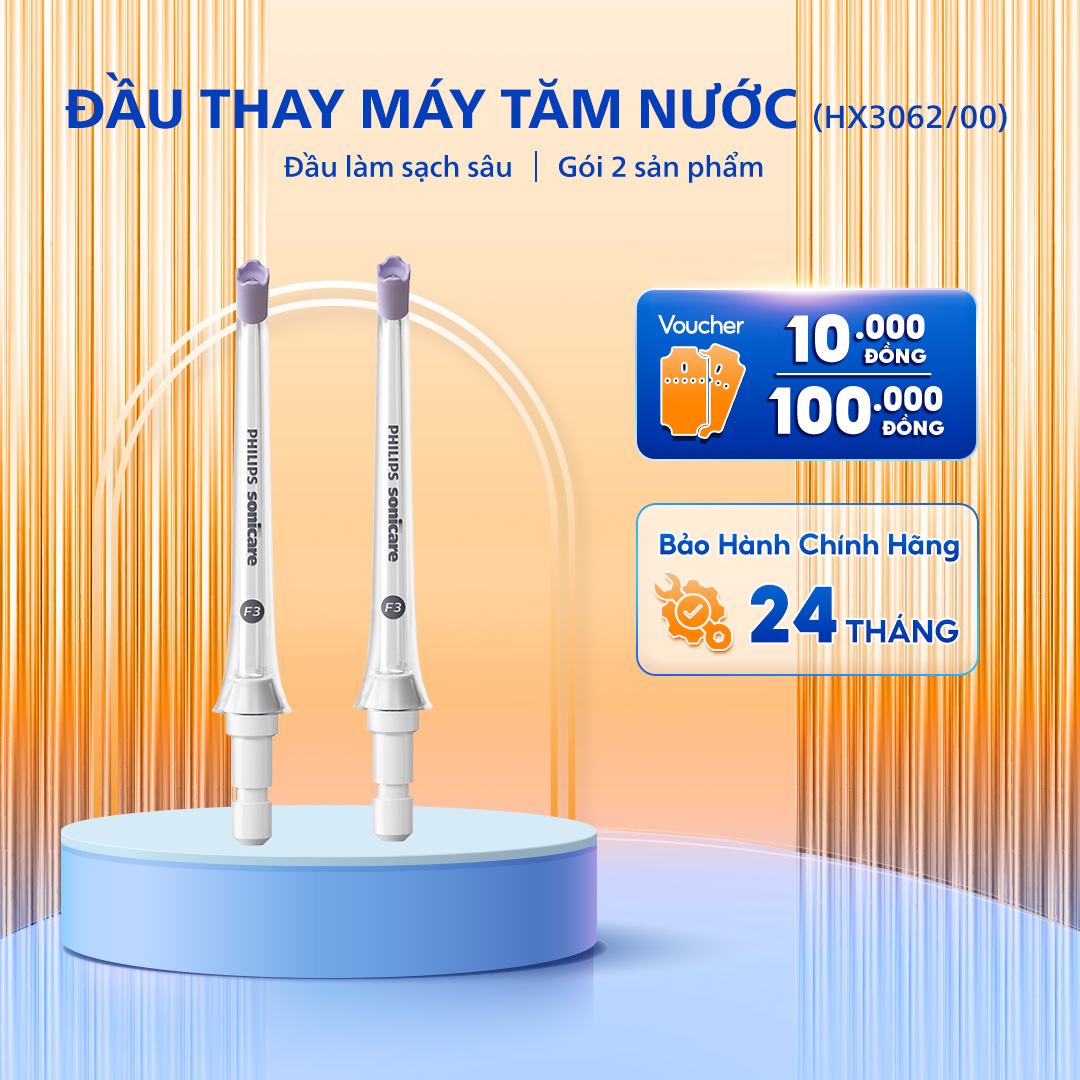 Combo 2 đầu xịt máy tăm nước Philips Sonicare HX3062 làm sạch mãng bám, chăm sóc răng miệng